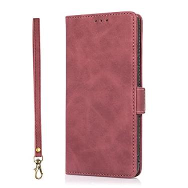 Imagem de Carteira Flip Carteira Para Samsung Galaxy A52 A72 A12 A22 A32 A51 A71 A02 S A42 A82 F62 Couro Suporte de Livro Bolsas de Telefone Capa, Vermelho, Para Galaxy F62 M62