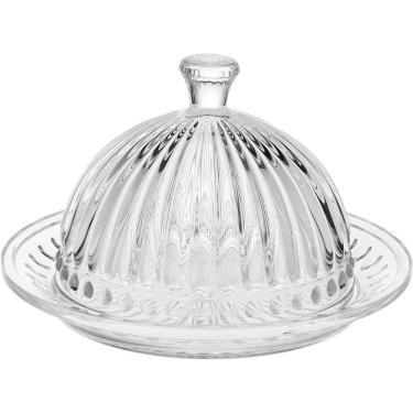 Imagem de Queijeira De Cristal Com Tampa Empire 20Cm Lyor Transparente