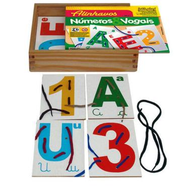 Imagem de Alinhavos Números E Sinais 15 Placas Em Madeira