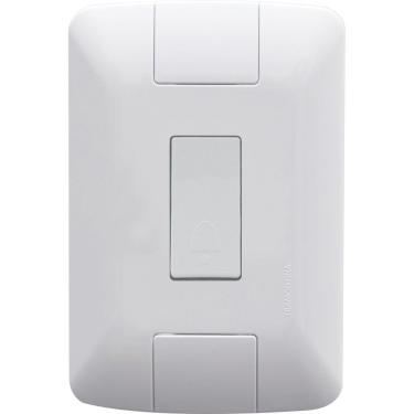 Imagem de Conjunto 4x2 com 1 Pulsador Campainha  Tramontina Aria 6 A 250 V Branco Tramontina