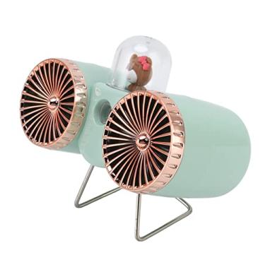 Imagem de design de urso mini ventilador,Ventilador de mesa USB, 3 velocidades ajustável ventilador de mesa em um único botão, rotação de vento forte, miniventilador silencioso para casa, mesa, escritório, viagem (verde)