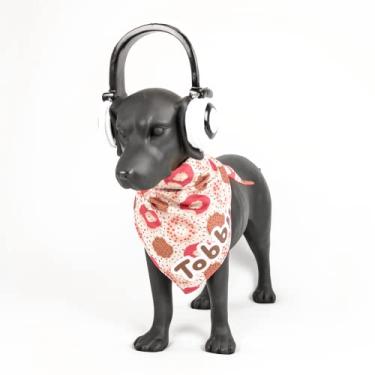 Imagem de Bandana Para Cachorros e Gatos Lenços Mabuu Pet - Donuts Rosa (Grande)