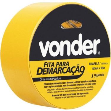 Imagem de Fita Para Demarcação De Solo Amarela 48 Mm X 30 Metros Vonder