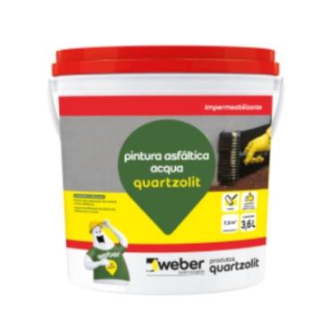Imagem de Pintura Asfáltica Acqua Quartzolit Impermeabilizante Galão 3,6 Litros