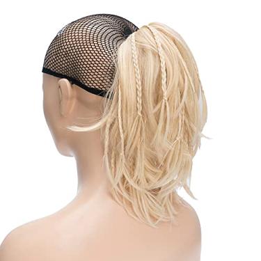 Imagem de IMISSU Presilha de rabo de cavalo trançada artesanal em extensões de cabelo rabo de cavalo (Loiro)