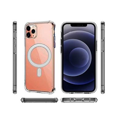 Imagem de Case Capinha Transparente Magnética Por Indução Flexível Invisível Compatível Com IPhone 12/12 Pro, 12 PRO MAX, 13, 13 Pro, 13 Pro Max, 7/8, 7/8 Plus, X, XR, XS, 11, 11 Pro, 11 PRO MAX PREMIUM ONYK (11PROMAX)