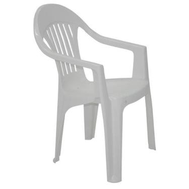 Imagem de Cadeira Plastica Monobloco Com Bracos Imbe Branca - Tramontina
