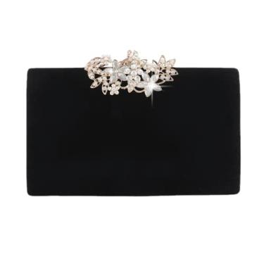 Imagem de Bolsa feminina para noite clutch para festa, bolsa de casamento, bolsa de ombro, Preto, M