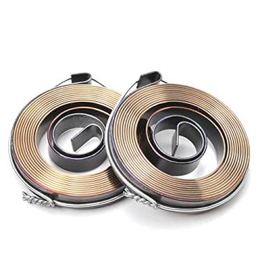 Imagem de Bettomshin Conjunto de 2 peças de mola de prensa de furadeira, comprimento expandido 154 cm, bobina de retorno de alimentação, mola de aço para máquinas