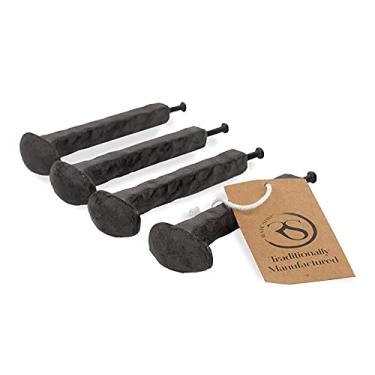 Imagem de Rustic State Ray Parafuso no Casaco Ganchos Multiuso Entrada Ferrovia Estaca de Ferro Fundido Preto Conjunto de 4