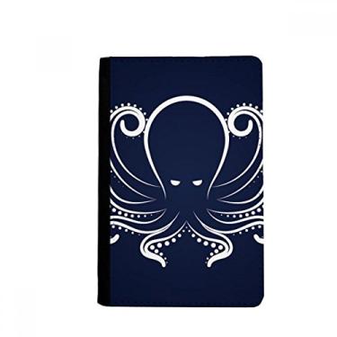 Imagem de Porta-passaporte preto branco polvo padrão de vida marinha Notecase Burse capa carteira porta-cartão, Multicolor