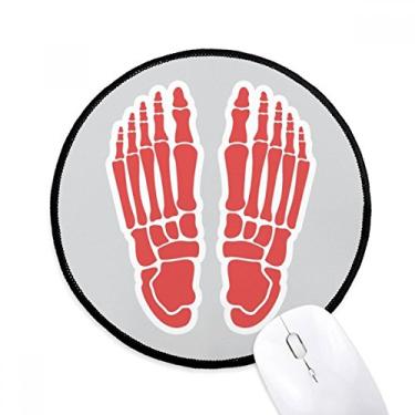 Imagem de DIYthinker Ilustração do corpo humano Bone Foot Mouse Pad Desktop Office Tapete redondo para computador