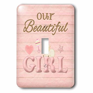 Imagem de 3dRose lsp_192572_1 Our Beautiful Girl, Hear, Sheep, Chocalho e Star, Pink Light Switch Cover