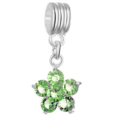 Imagem de Pingente de strass de cristal com flores da RUBYCA com várias cores para fabricação de joias, Peridot Green, 10 Pcs, 10