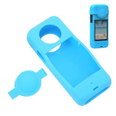 Imagem de Estojo de Silicone para X3, Protetor de Lente de Proteção de Câmera de Ação de Silicone Universal X3, Kit de Tampa de Lente de Estojo Protetor para Câmera (Azul)