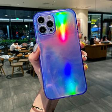 Imagem de Estojo quadrado de cor fluorescente de néon laser para iphone 13 11 12 pro max xr xs x 6s 7 8 plus se2 mini capa macia de borracha brilhante, roxo, para iphone xs