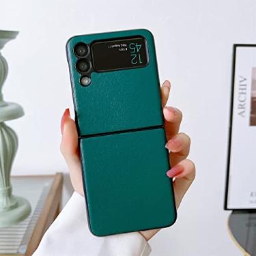 Imagem de Capa de telefone de cor sólida de luxo para Samsung Galaxy Z Flip 3 4 5G Zflip3 Zflip4 Z Flip3 Flip4 Capa à prova de choque, E, para Z Flip 4