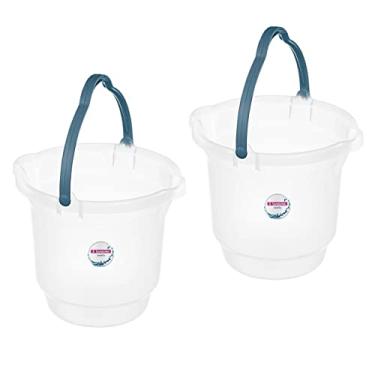Imagem de Kit 2 Balde Plástico 8,5 Litros Para Limpeza Casa Lavandeira Com Alças - Sanremo - Transparente