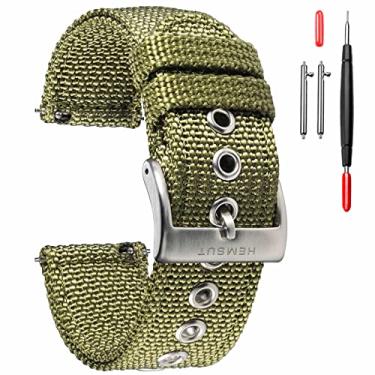 Imagem de Pulseiras de relógio para homens, pulseira de relógio de nylon de liberação rápida de 22 mm, pulseira de substituição suave compatível com relógio inteligente ou relógio tradicional