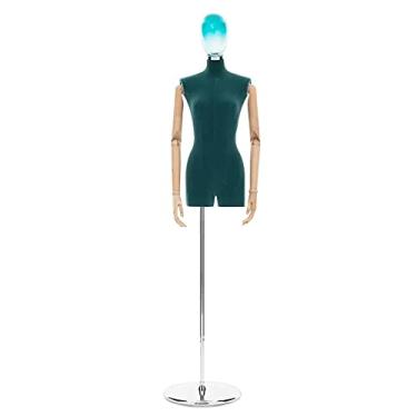 Imagem de Female Mannequin Torso Torso de manequim de busto feminino em forma de vestido, manequins de meio corpo de altura ajustável, adereços de modelo de loja de noivas para exibição realista de roupas (Col