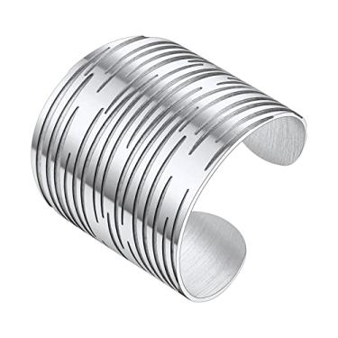 Imagem de GoldChic Jewelry Anéis de aço inoxidável largos lisos para mulheres, anel masculino ajustável altamente polido de 17 mm/20 mm, personalizado, ajustável, liso, largo e delicado, anel tubo de declaração