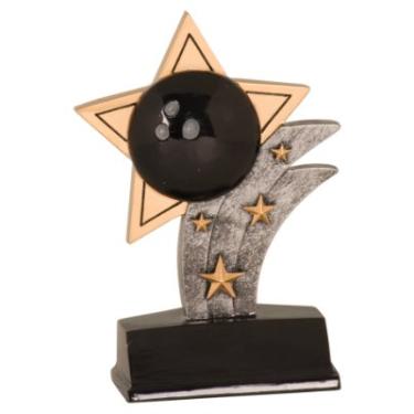 Imagem de Prêmio de troféu esportivo de boliche de 13,8 cm - 5 suporte de inserção de 5 cm Resina estrela, medalhas esportivas e troféus de esportes. Troféu de jogador com nome gravado personalizado