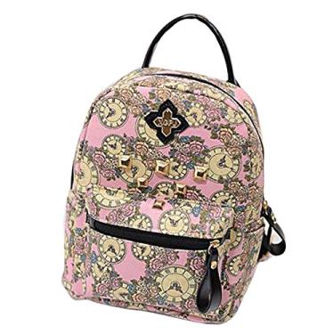 Imagem de Mochila de viagem Gaorui Flowers Vintage Mochila de lona, rosa, One Size
