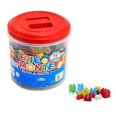 Imagem de Jogo Bloco Mini Toys Crie E Monte Pote Com 75 Peças Ref.313