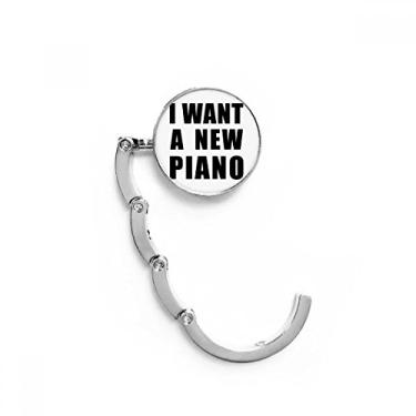 Imagem de Gancho de mesa com fecho decorativo I Want A New Piano, gancho dobrável