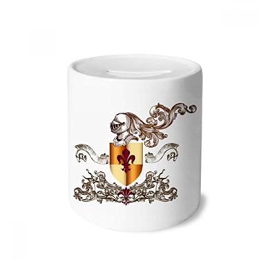 Imagem de DIYthinker Porta-moedas de cerâmica com emblema de Cavaleiros da Europa medievais