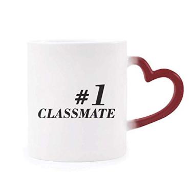 Imagem de Caneca Number.1 Classmate temporada de formatura sensível ao calor Copo de grés que muda de cor vermelha