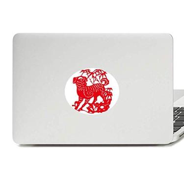 Imagem de Adesivo de notebook com emblema de vinil de cachorro de corte de papel chinês