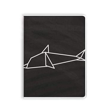Imagem de Caderno abstrato origami golfinho geométrico capa diária capa macia