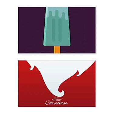 Imagem de Cartão de felicitações de Natal com mensagem de Natal com picolé verde azul