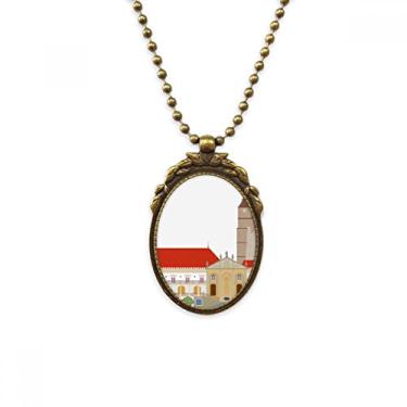 Imagem de DIYthinker Colar antigo de Portugal Coimbra com pingente de contas vintage