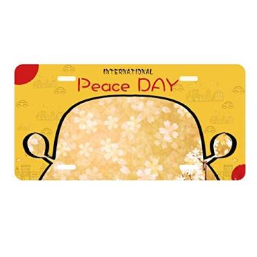 Imagem de DIYthinker Sakura Placa de carro com estampa de pétalas brancas japonesas Decoração de carro Dia da Paz