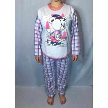 Imagem de Pijama Adulto Feminino Flanelado 116 Inverno Diversas Estampas - Dani