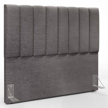 Imagem de Cabeceira Cama Box Painel Casal 140 cm Dália W01 Linho Cinza Escuro - Lyam Decor