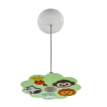 Imagem de Lustre Pendente Safari Verde Quarto Bebê