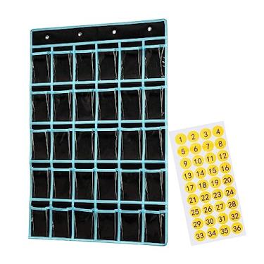 Imagem de Generic Bolsa de armazenamento para gráfico de bolso em sala de aula para pendurar na parede ou na porta Organização doméstica multifuncional Organizador de, PRETO