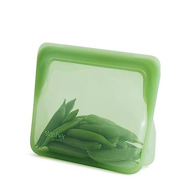 Imagem de Stasher Mini bolsa de silicone premium reutilizável para armazenamento de alimentos, verde, micro-ondas, sous vide, lavável na máquina de lavar louça, forno e freezer, livre de BPA, sem vazamento