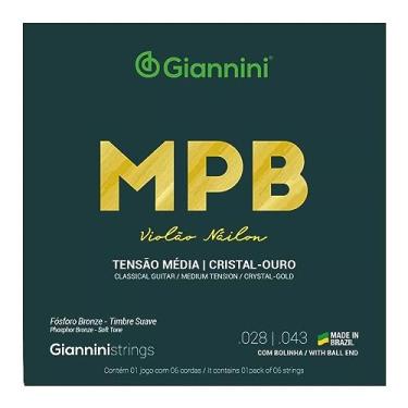 Imagem de ENCORDOAMENTO PARA VIOLÃO NYLON CRISTAL-OURO TENSÃO MÉDIA COM BOLINHA GENWG – GIANNINI