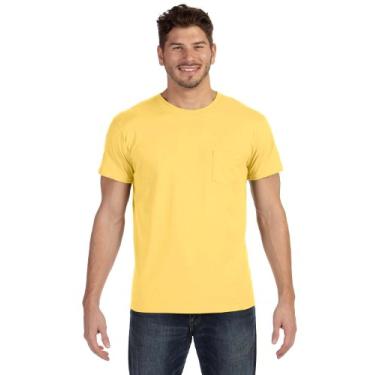 Imagem de Camiseta masculina Hanes de algodão em novelo com bolso (498P)
