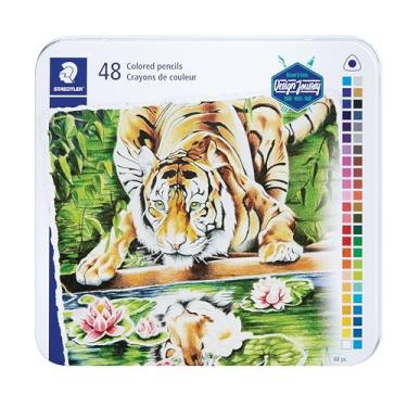 Imagem de STAEDTLER Lápis de cor, barril triangular, pacote com 48 sortidas, lata de metal 1278 M48