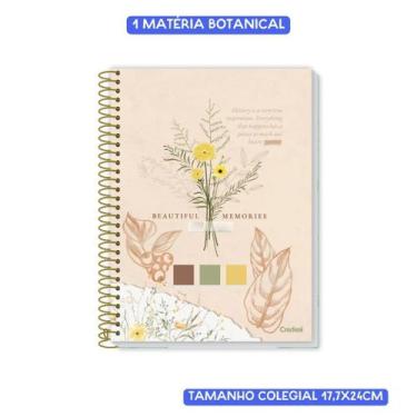 Imagem de Caderno Colegial Botanical 1 Matéria 17,7X24cm - 80 Folhas Credeal