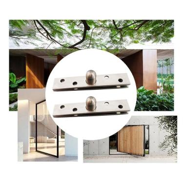 Imagem de Kit 2 Dobradiças Pino Pivotante Aço Inox Porta Giratória 360° -100x18mm