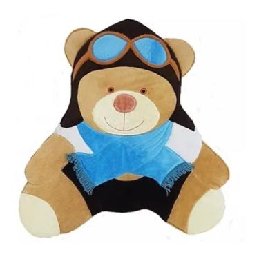 Imagem de Tapete Infantil Em Pelúcia Urso Aviador Antialérgico