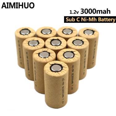 Imagem de Baterias Recarregáveis SC  3000mAh  1.2V  Sub C  NiMh  DIY  Bosch  Chave de Fenda Makita  Furadeira