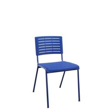 Imagem de Plaxmetal, Cadeira Fixa Escritório Multiuso Niala Plaxmetal NR17 Azul BIC