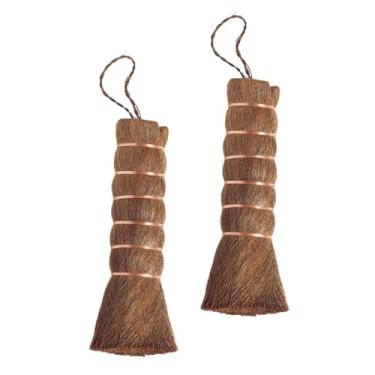 Imagem de ORFOFE Escova Para Limpeza 2 Peças Bandeja De Chá De Cabelo Castanho Escova Pote Escova Juba Grande Escova De Limpeza De Chaleira